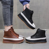 Autumn High Top Vulcanized Shoes Ladies Thick Bottom-BS01039-Veeddydropshipping